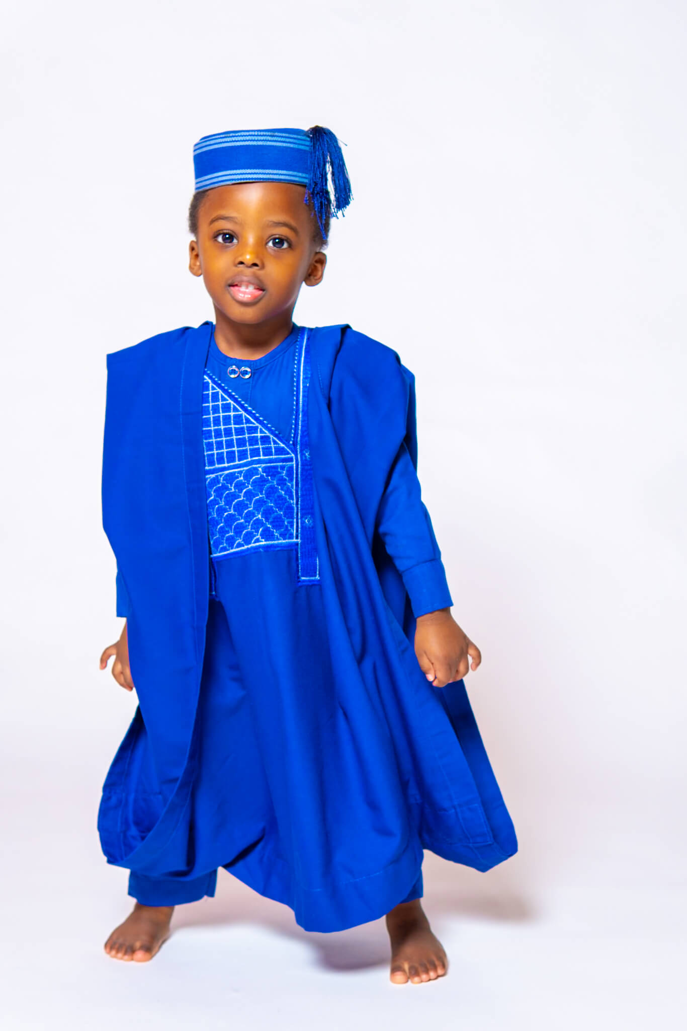 Stunning cultural portrait of a child in traditional Nigerian attire